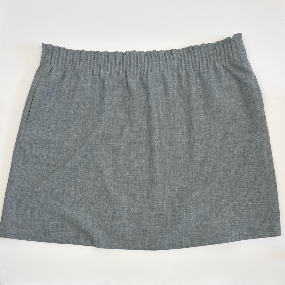 J. Crew Mercantile Gray Elastic-Waist Mini Skirt Size 20 EUC Preppy Academia